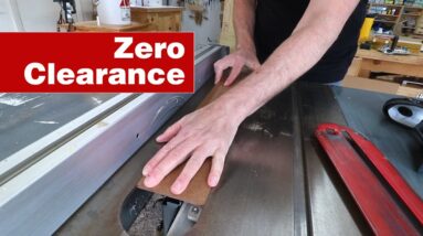 How to make a zero clearance insert plate. Essential woodworking table saw jig.
