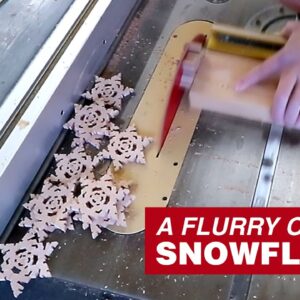 Wooden Snowflakes on a Table Saw