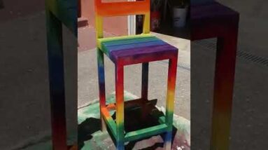 i made a rainbow barstool