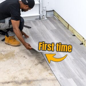 I installed vinyl flooring for the first time, and (WHAT A Difference 😍) | Garage makeover Ep. 01