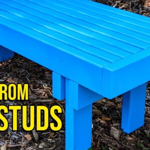 This springtime garden bench is easy to make with basic power tools
